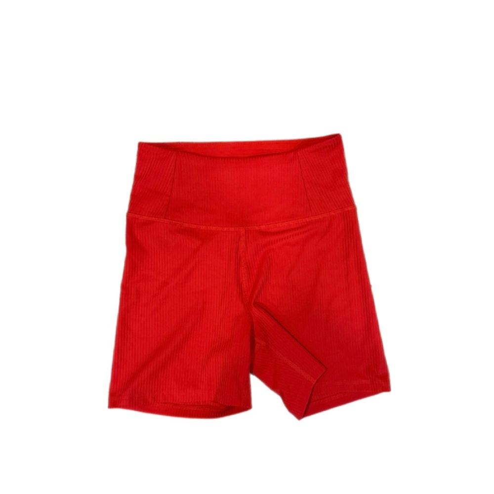 Girlfriend Collective XS Red Ribbed Run Short